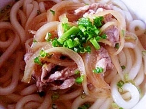 簡単　豚肉とたまねぎのうどん